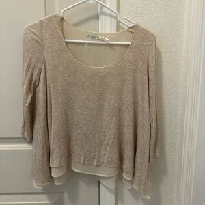 Kimchi Blue Light Beige Layered Blouse
